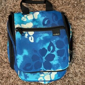L.L. Bean Blue and White Floral Travel Backpack